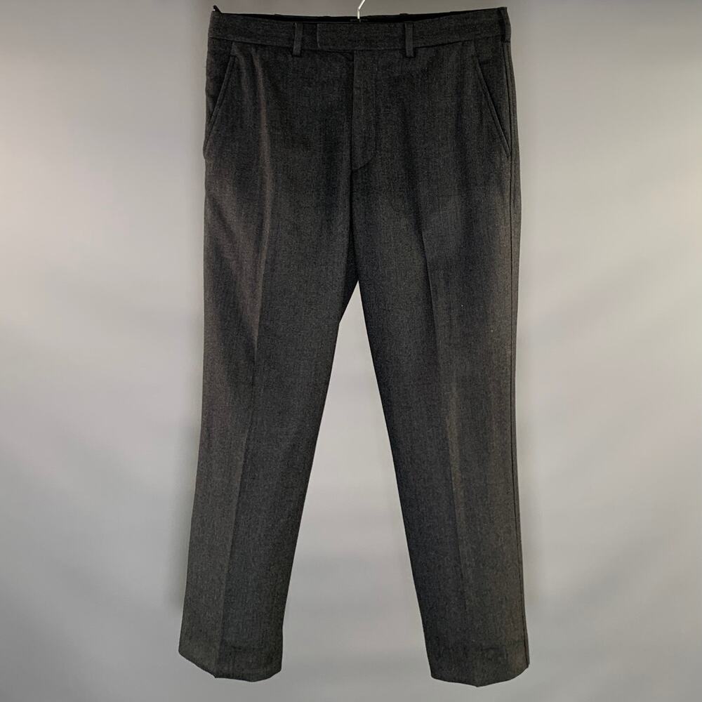 PRADA Size 32 Grey Wool Blend Flat Front Dress Pants